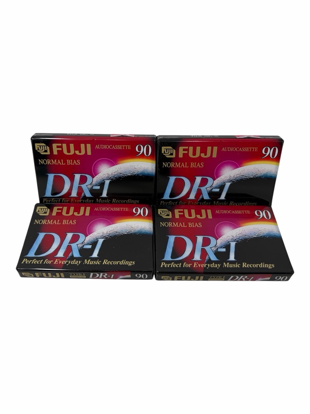 Lot of (4) FUJI Audio Cassette Tapes Blank DR-I 90 MINUTE Normal Bias Sealed